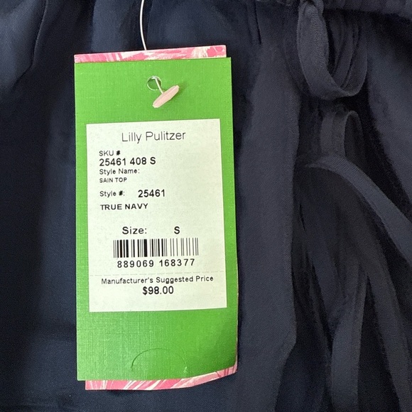 Lilly Pulitzer Sain Top – True Navy – Size Small – NWT - Picture 5 of 8